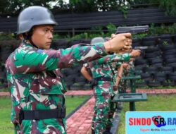 Asah Naluri Tempur, Prajurit Yonif 3 Marinir Laksanakan Latihan Menembak Pistol