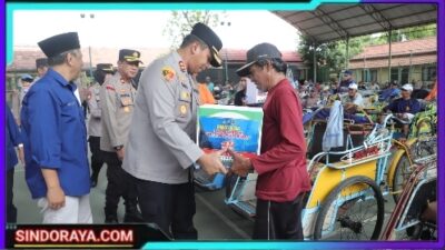 Ramadhan Berkah Polres Kediri Bersama PWI Berbagi Ratusan Paket Sembako