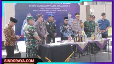 Sepanjang Bulan Ramadhan, Polres Blitar Sita dan Musnahkan Ribuan Botol Miras