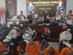 Jajaran Polres Mojokerto Kota Berantas Kasus Curanmor di 21 TKP, Enam Pelaku Diamankan