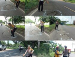 Satlantas Polres Sampang Lakukan Survei Jalan Rusak di Jl. Raya Jrengik