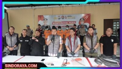 Polresta Sidoarjo Berhasil Amankan Empat Tersangka Pencurian Pipa Stainless di Tjiwi Kimia