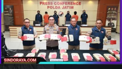 Polda Jatim Berhasil Ungkap Jaringan Narkoba Internasional 21 Kg Sabu Senilai 22 Milyar Disita