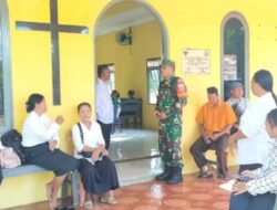Personel Kodim 1009/Tanah Laut Amankan Jalannya Ibadah Perayaan Minggu Paskah Di Wilayah Desa Binaan