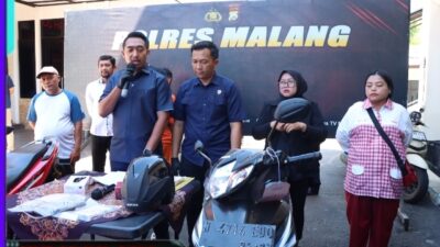 Gercep Polres Malang, Berhasil Amankan Tersangka Pencuri Motor Kurir Yakult Yang Viral di Medsos