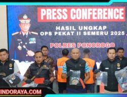 Operasi Pekat II Semeru 2025, Polres Ponorogo Amankan Tersangka Penganiayaan Bersajam