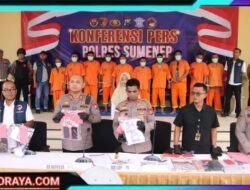 Kapolres Sumenep Pimpin Konferensi Pers, Ungkap 18 Kasus Tindak Pidana Selama Dua Bulan