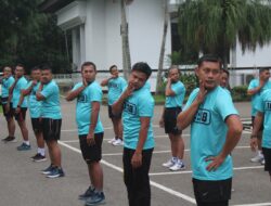 Semangat Pagi! Prajurit Kodim 1008/Tabalong Lari Bersama di Pendopo Bersinar
