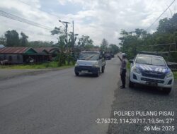 Anggota Satlantas Polres Pulang Pisau, Giat Patroli Wilayah Dan Atensi Jalur Rawan Gangguan Kamtibmas Laka Lantas