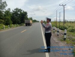 Personel Satlantas Polres Pulang Pisau, Menggelar Patroli Daerah Rawan Laka dan Rawan Pelanggaran Lalu Lintas