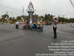 Guna Terciptanya Kamseltibcarlantas, Personel Satlantas Polres Pulang Pisau Laksanakan Pengaturan Pagi
