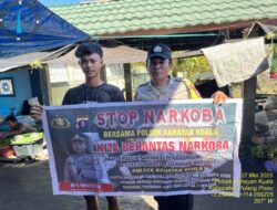 Polsek Kahayan Kuala, melaksanakan giat Binluh himbauan tentang larangan Narkoba di wilayah kecamatan Kahayan Kuala