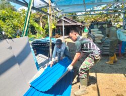 Satgas TMMD Kodim 1002/HST Kejar Target, Material Atap Teras Langgar Darussalam Tiba