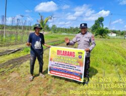 Polsek Sebangau Kuala, Mensosialisasikan Himbauan Melarang Membakar Hutan