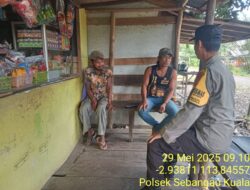 Personil Polsek Sebangau Kuala, sambangi Warga Sekitar Memberikan Himbauan Kamtibmas