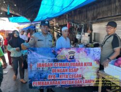 Personel Polsek Kahayan Kuala, sambangi warga dan Memberikan himbauan Tentang Larangan Membakar hutan dan lahan