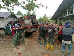 Satgas TMMD Datangkan Molen Percepat Pengecoran Langgar Darussalam