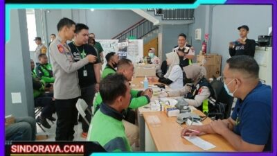 Senyum Ceria Driver Ojol Dapat Layanan Kesehatan Gratis Dari Polresta Malang Kota Jelang Hari Bhayangkara ke -79