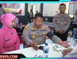 Sambut Hari Bhayangkara ke-79, 100 Personel Polres Pasuruan Donor Darah Untuk Kemanusiaan