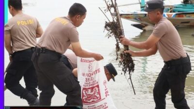 Polri Presisi Untuk Lingkungan: Aksi Bersih Pantai Polres Pelabuhan Tanjung Perak Sambut Hari Bhayangkara ke-79