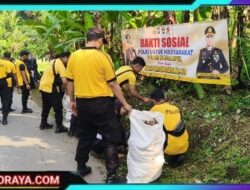Polres Blitar Kota Gandeng Perguruan Silat Bersihkan Lingkungan Sambut Hari Bhayangkara ke -79