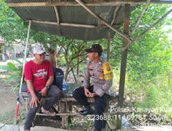 Personel Polsek Kahayan Kuala menyampaikan pesan Kamtibmas, dan Himbauan kamtibmas dan mendukung Program pemerintah terkait ketahanan pangan