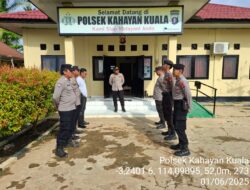 Rutinitas Personil polsek Kahayan kuala, melaksanakan serah terima piket penjagaan mako polsek Kahayan kuala