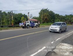 Anggota Satlantas Polres Pulang Pisau, Giat Patroli Wilayah Dan Atensi Jalur Rawan Laka Lantas