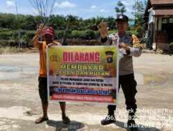 Polsek Sebangau Kuala, Mensosialisasikan Himbauan Melarang Membakar Hutan atau lahan kepada Masyarakat