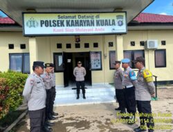 Rutinitas Personil polsek Kahayan kuala, melaksanakan serah terima piket penjagaan mako polsek Kahayan kuala
