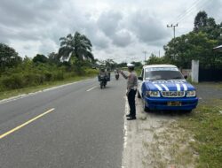 Anggota Satlantas Polres Pulang Pisau, Giat Patroli Wilayah Dan Atensi Jalur Rawan Laka Lantas