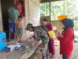 Permudah Masyarakat Mimika, Satgas Yonif 611/Awl Berikan Layanan Kesehatan Keliling