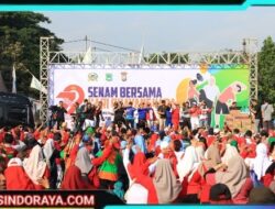 Ribuan Warga Meriahkan Olahraga Bersama Hari Bhayangkara ke-79 di Stadion Kanjuruhan Malang