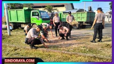 Sinergi Tiga Pilar, Polres Madiun Kota Kerja Bakti di Lokasi Dapur MBG Dukung Program Nasional