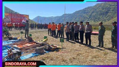 Polres Probolinggo Bersama Balai Besar TNBTS Gelar Apel Siaga Antisipasi Karhutla di Musim Kemarau