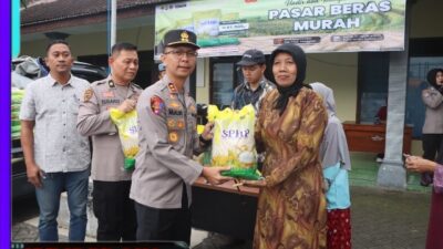 Jaga Stabilitas Harga, Polres Trenggalek Gandeng Bulog Gelar Pasar Beras Murah