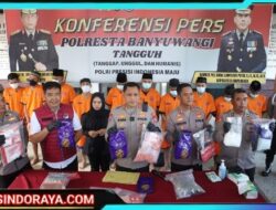 Polresta Banyuwangi Berhasil Ungkap Narkoba Selama Agustus 2025 Amankan 10 Tersangka Sita 4,4Kg Sabu dan Ribuan Butir Okerbaya