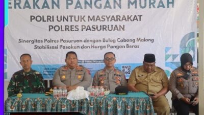 Polres Pasuruan Komitmen Gelar Gerakan Pangan Murah, Siapkan 2 Ton Beras Untuk Warga Sukorejo dan Tosari