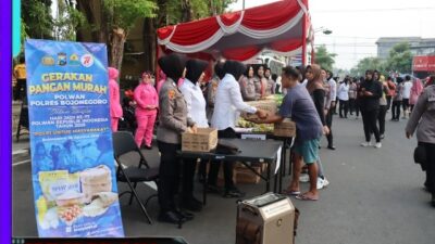 Polwan Polres Bojonegoro Gelar Bakti Kesehatan di CFD, Warga Antusias Serbu Layanan Gratis