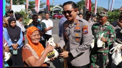Polres Magetan Kembali Gelar Gerakan Pangan Murah di 4 Kecamatan Warga Full Senyum