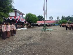 Serma Pranoto Hadiri Upacara Hari Pramuka ke-65 di Kecamatan Haruai