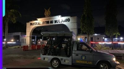 Personel Gabungan Lanud Muljono dan Lanudal Juanda Gelar Patroli Pengamanan di Wilayah Sidoarjo