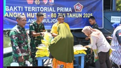 Lanud Muljono Gelar Bazar Beras Murah Bakti Teritorial Prima Dalam Rangka HUT Ke-80 TNI Tahun 2025