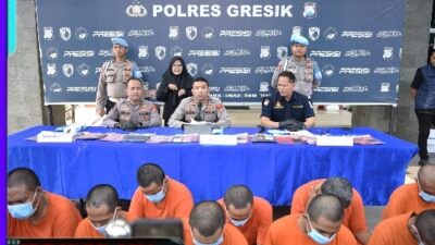 Operasi Tumpas Narkoba Semeru 2025, Polres Gresik Berhasil Ungkap 16 Kasus Amankan 20 Tersangka