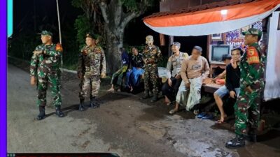 Polsek Wonorejo Gandeng TNI dan Banser, Sambangi Pos Kamling Untuk Cipta Kamtibmas
