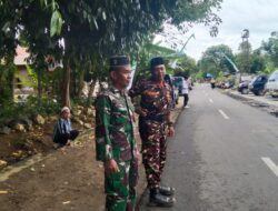 Babinsa Koramil 1002-03/Haruyan Bersama Banser Amankan Peringatan Maulid Nabi Muhammad SAW