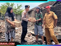 Polres Pasuruan Salurkan Bantuan Untuk Korban Kebakaran di Rembang