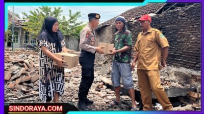 Polres Pasuruan Salurkan Bantuan Untuk Korban Kebakaran di Rembang
