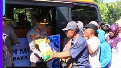 Polres Ngawi Berbagi, Warga Desa Pacing : Terimakasih Pak Polisi