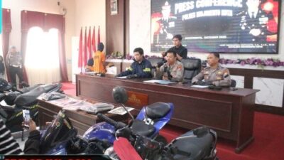 Polres Mojokerto Kota Berhasil Ungkap Curanmor Dua Tersangka dan 4 Unit Motor Diamankan